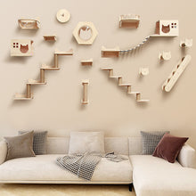 Pet Cat Climbing Frame Wall Type Solid Wood