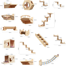 Pet Cat Climbing Frame Wall Type Solid Wood